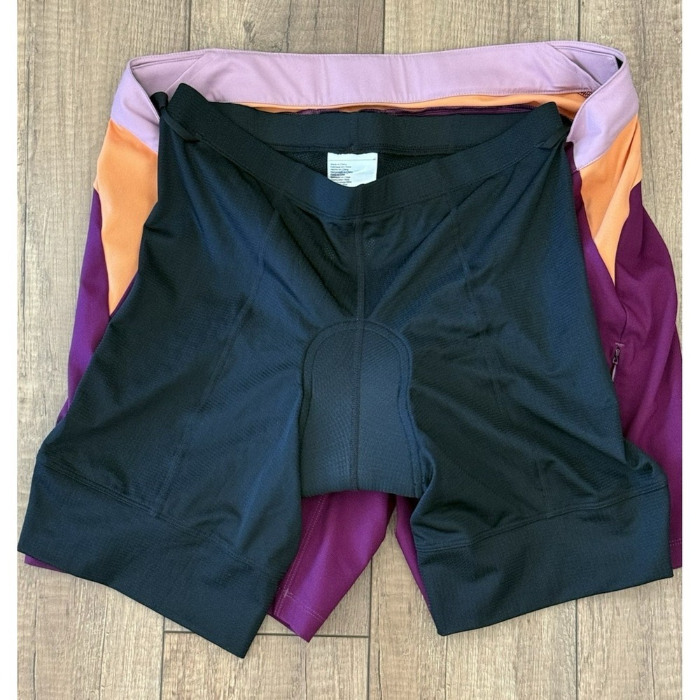 NWT Pearl Izumi Canyon Cycling Shorts Women's L Purple 8.5" Inseam Padded Liner - Picture 14 of 16